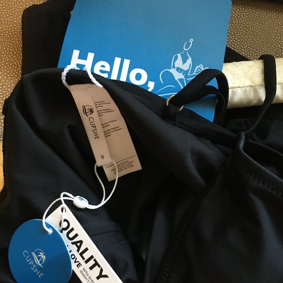 CUPSHE  Joyce Black Ruched One Piece Swimsuit  NEW WITH TAGS! - Picture 11 of 14